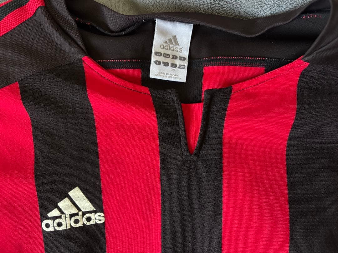 adidas 赤黒 ストライプ 長袖ウェア