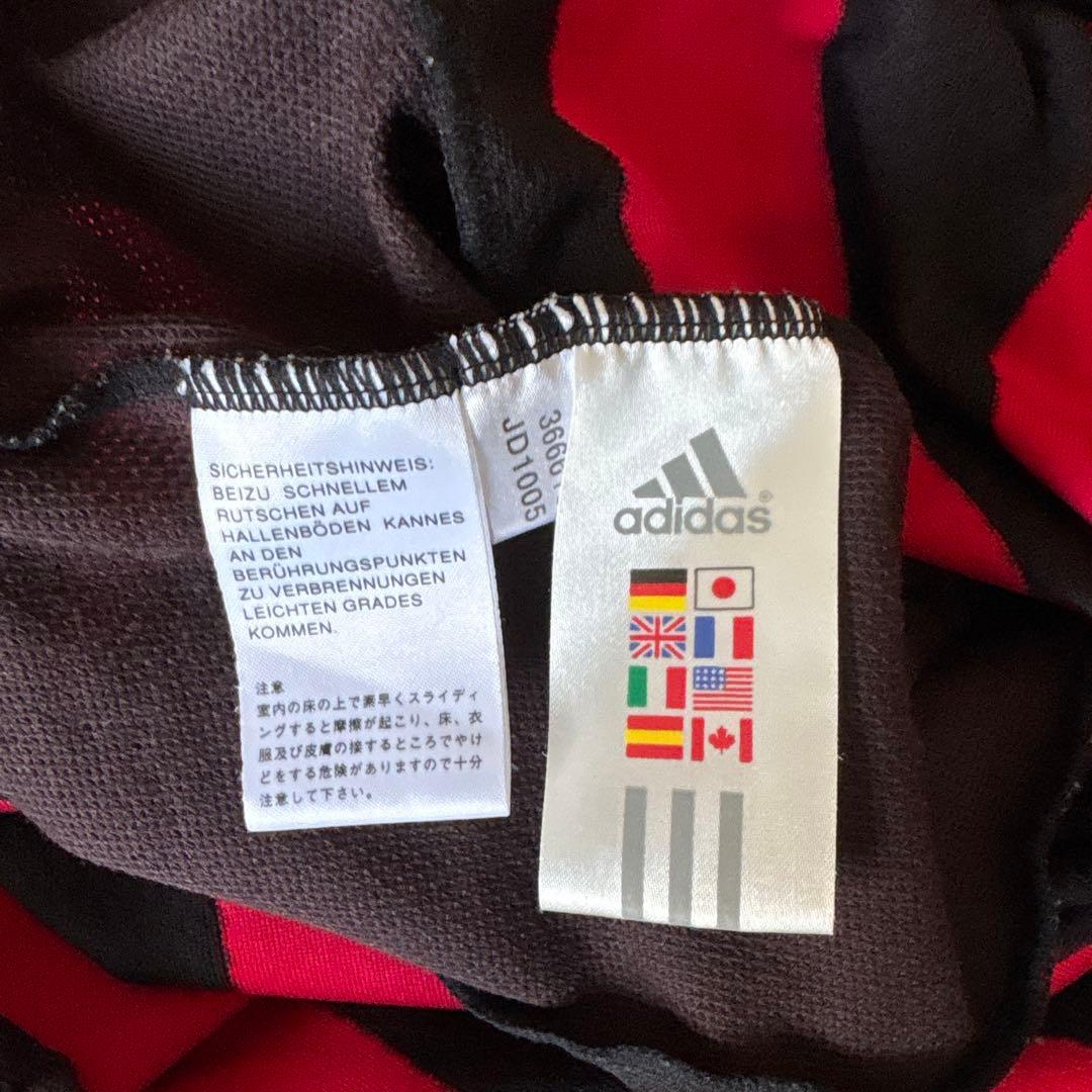 adidas 赤黒 ストライプ 長袖ウェア