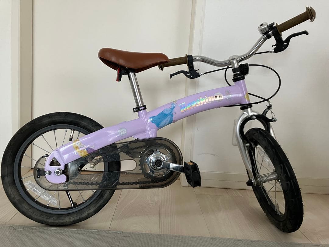 へんしんバイク　紫　プリンセスシール付き　14インチ