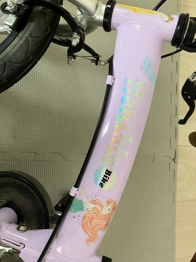 へんしんバイク　紫　プリンセスシール付き　14インチ