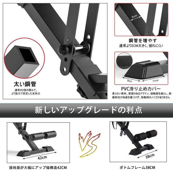 トレーニングベンチ フラットインクラインベンチ ヘッドレスト付き 折りたたみ式