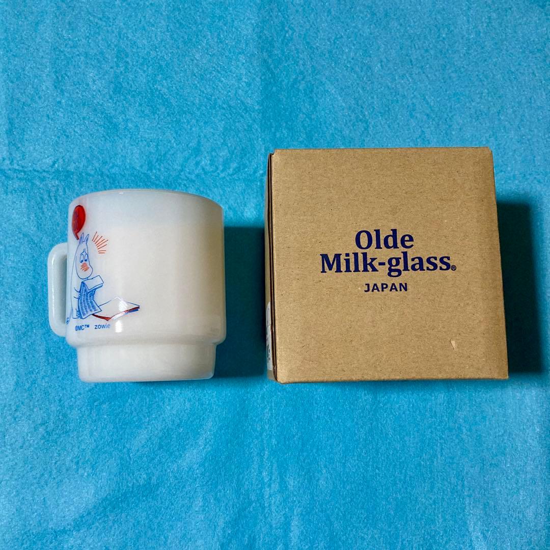 【新品未使用】ムーミン ミルクガラス マグカップ Olde Milk-glass