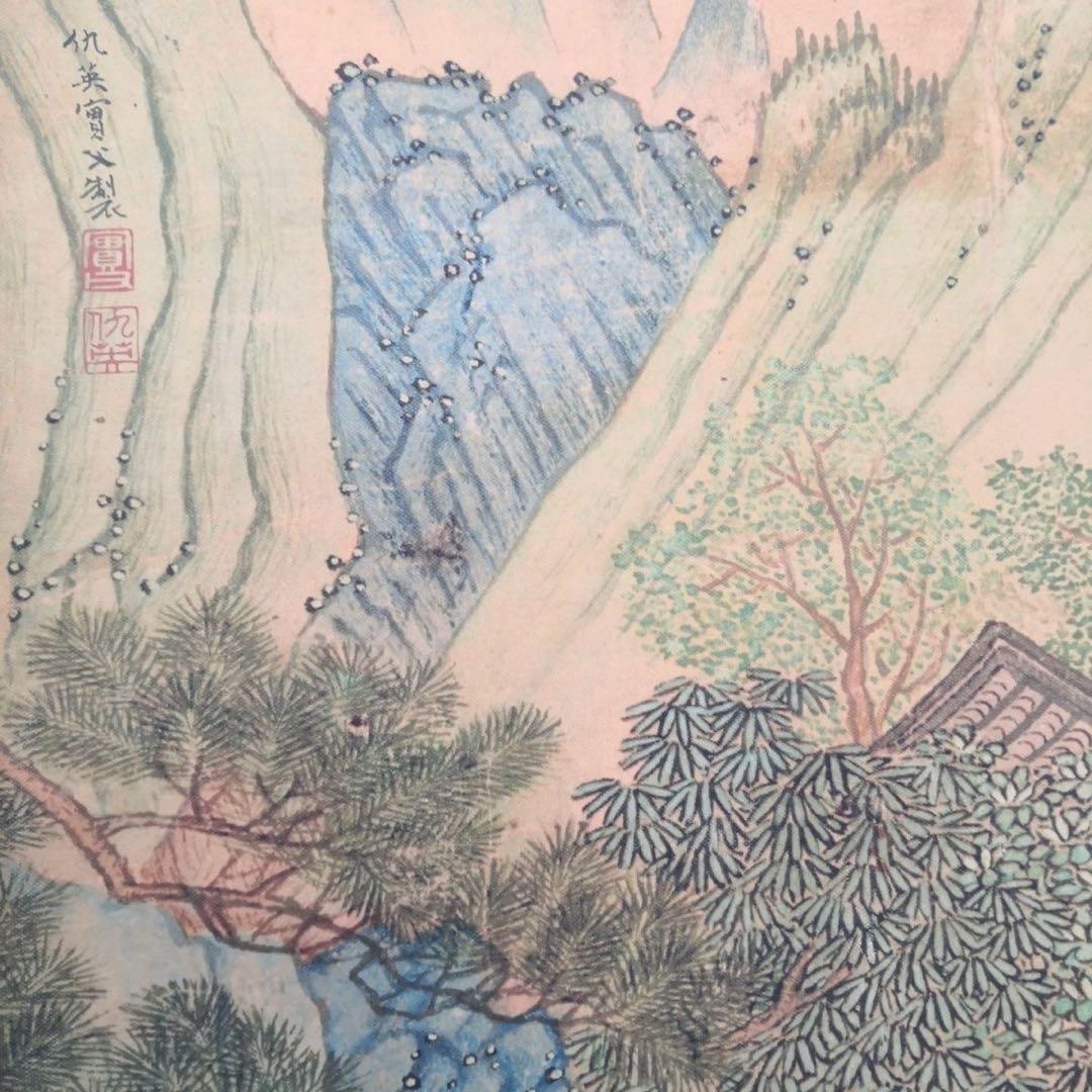 桃源図 山水長巻 掛軸 70×330cm 中国山水画