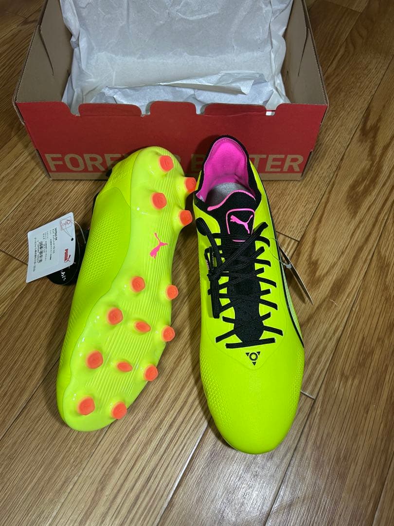 キ*ー様 Puma サッカーシューズ イエローキングアルティメットHG/AG