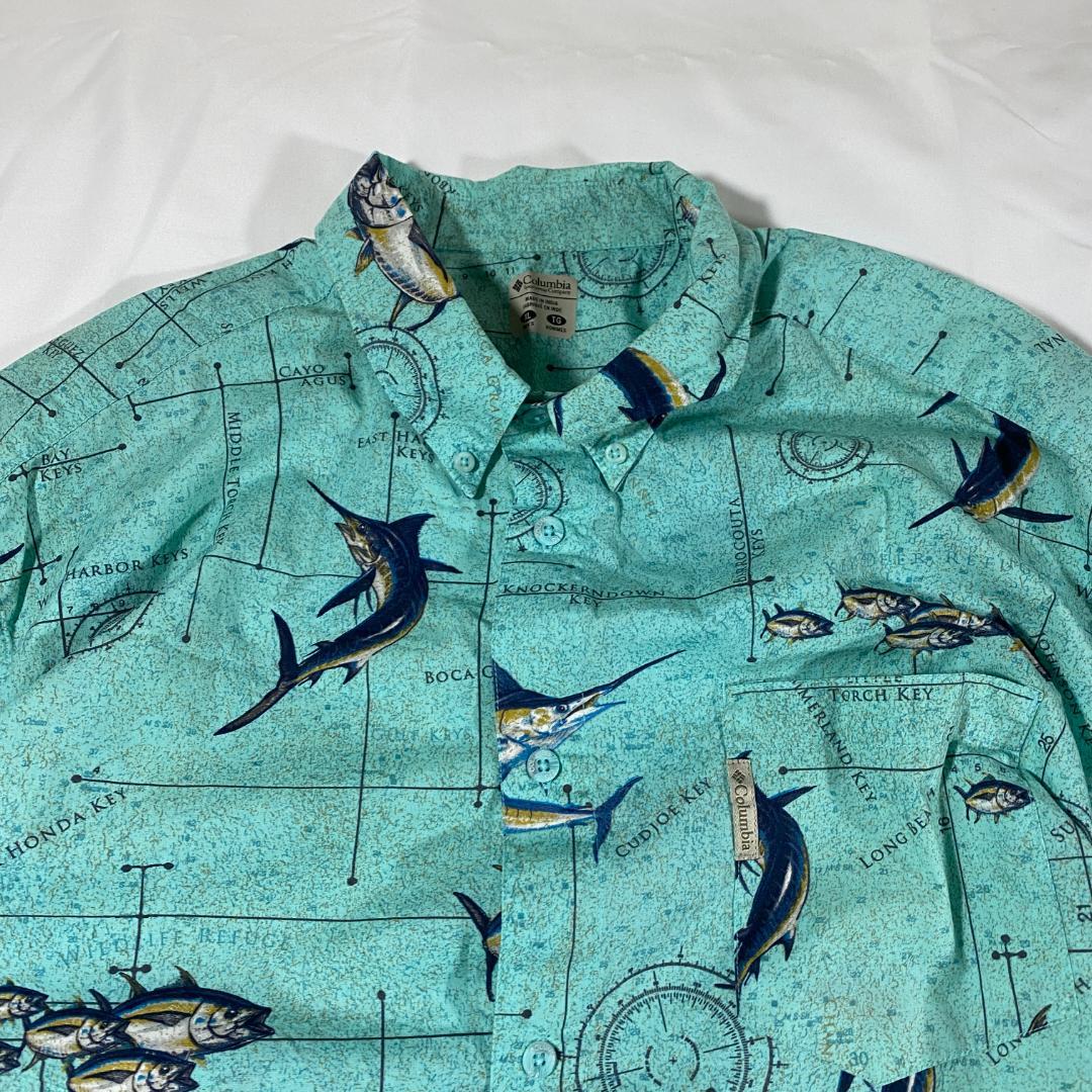 Columbia PFG 総柄フィッシングシャツ