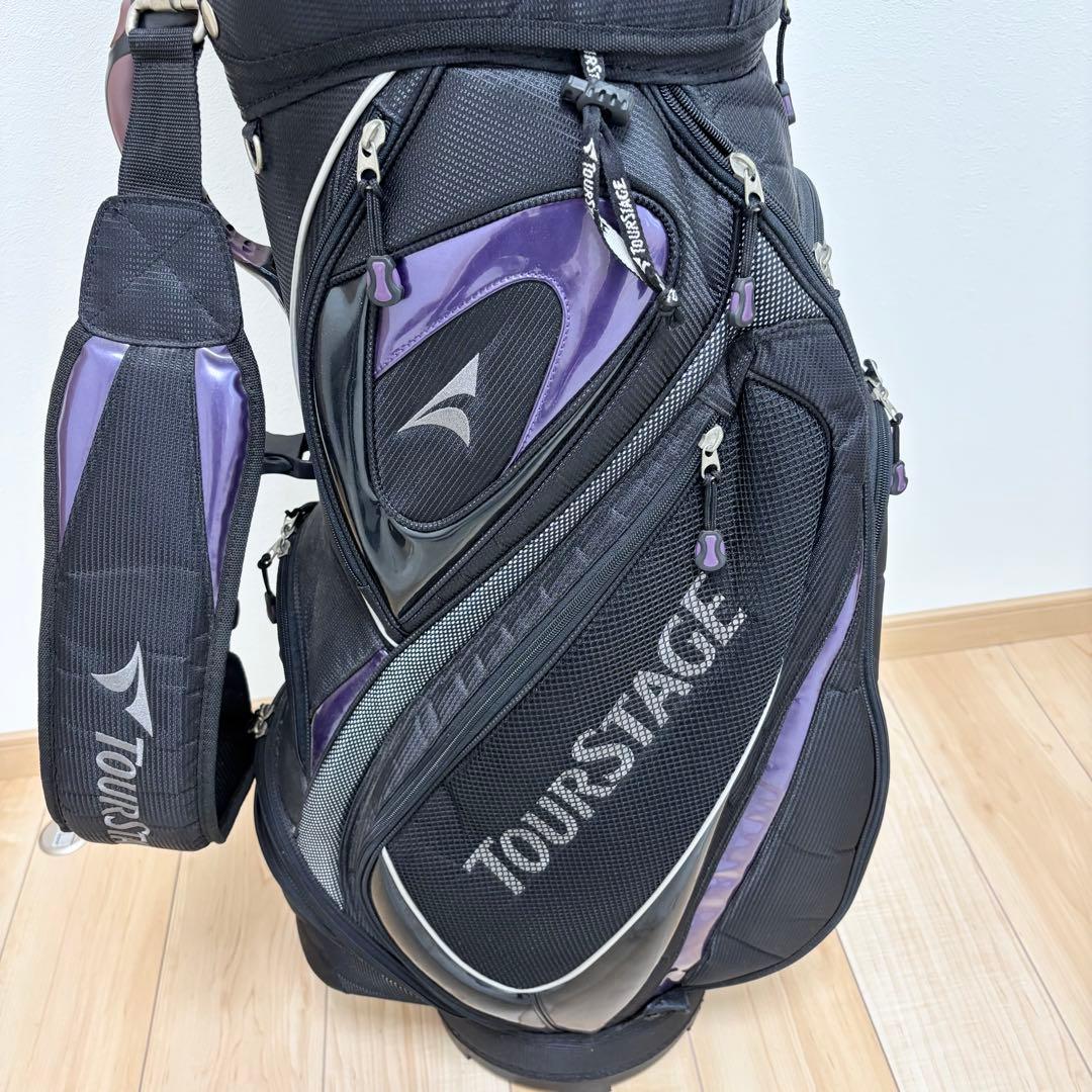 【美品】TOURSTAGE ツアーステージ キャディバッグ パープル ブラック