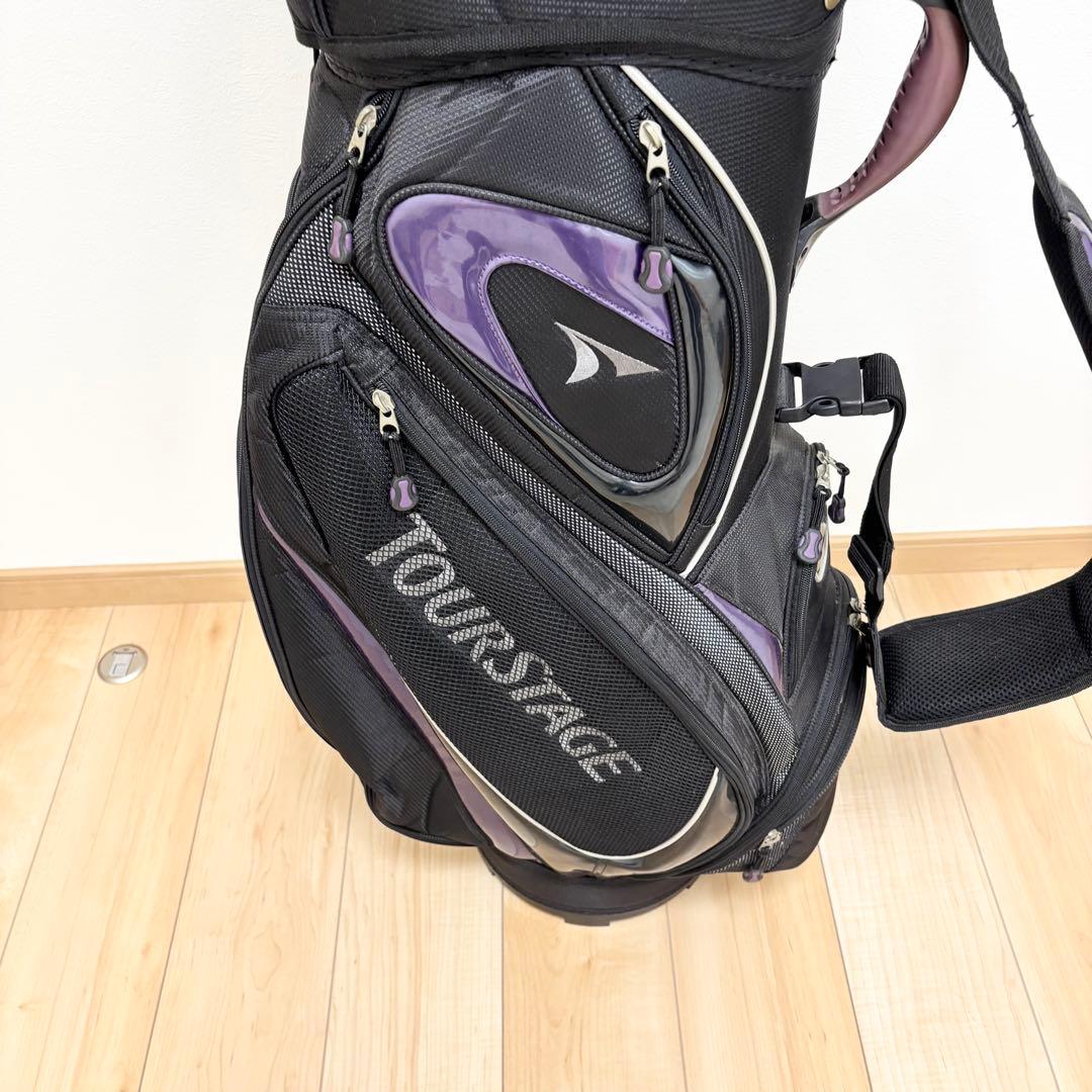 【美品】TOURSTAGE ツアーステージ キャディバッグ パープル ブラック