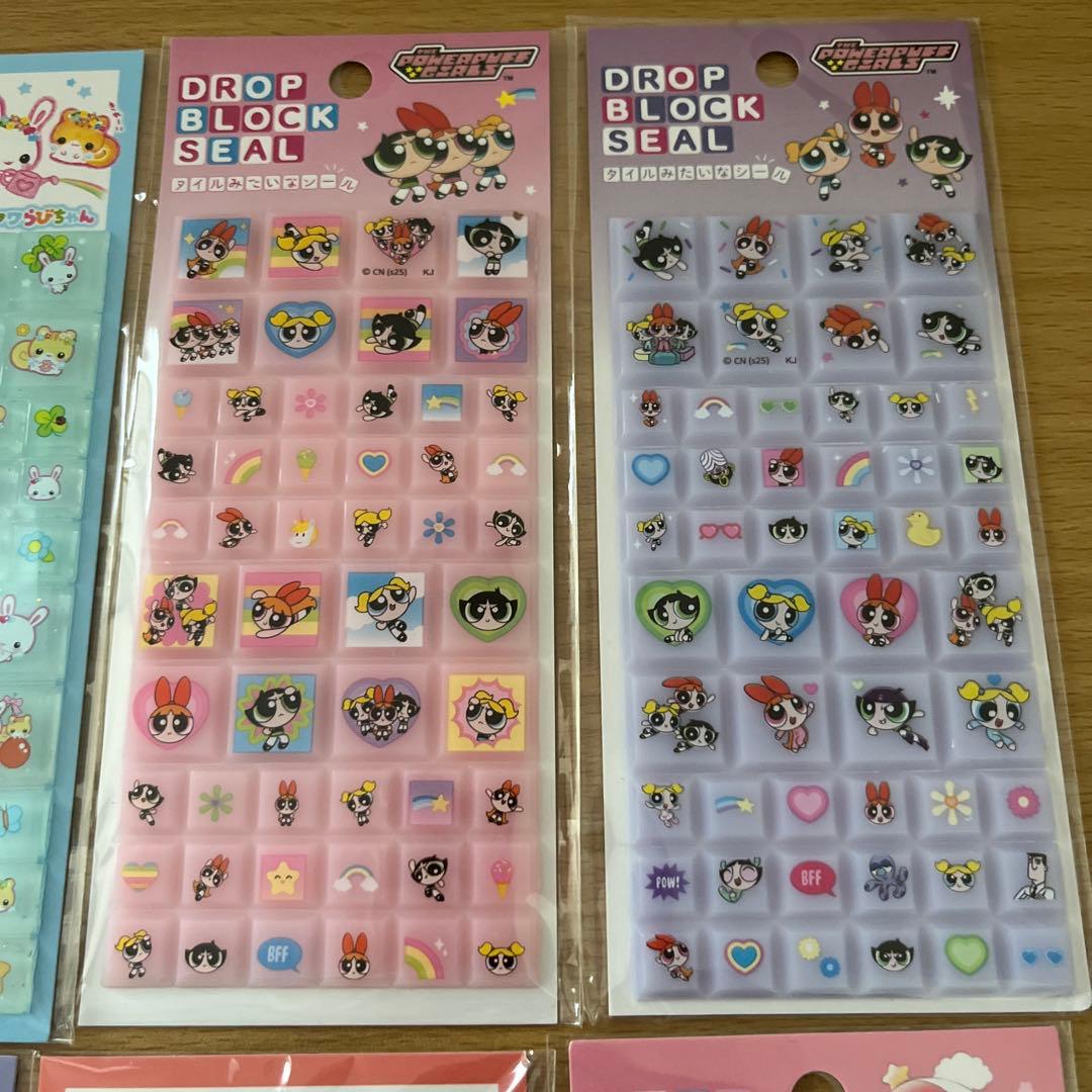 新品　タイルシール　19枚セット‼️パワパフ　キティ　カービー　おぱんちゅうさぎ