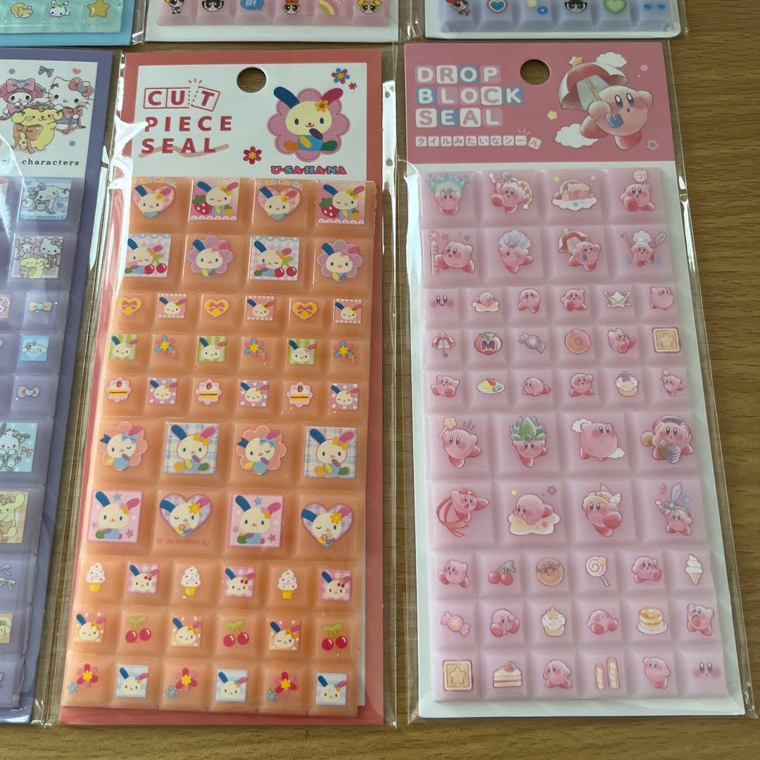 新品　タイルシール　19枚セット‼️パワパフ　キティ　カービー　おぱんちゅうさぎ