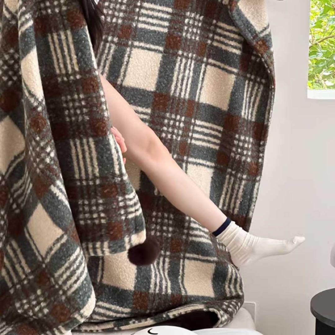 La caph 4COLOR CHECK KNIT BLANKET ブランケット