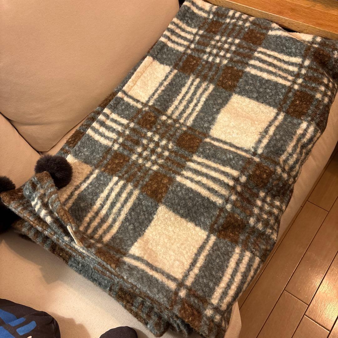 La caph 4COLOR CHECK KNIT BLANKET ブランケット