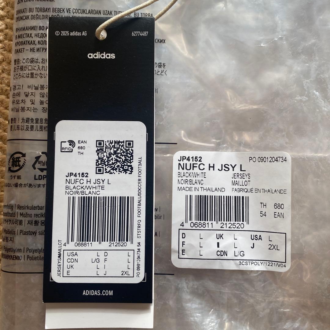 【日本未発売】正規品 2XL 25-26 ニューカッスル ホームユニフォーム長袖