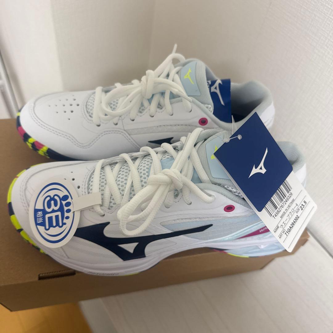 Mizuno バドミントンシューズ 3E ホワイト/ネイビー
