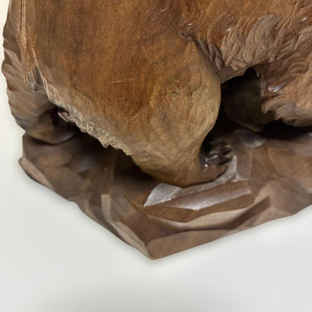 木彫り熊　堀井作　彫刻　美術品 工芸品 サイズ高さ約15cm幅約21cm