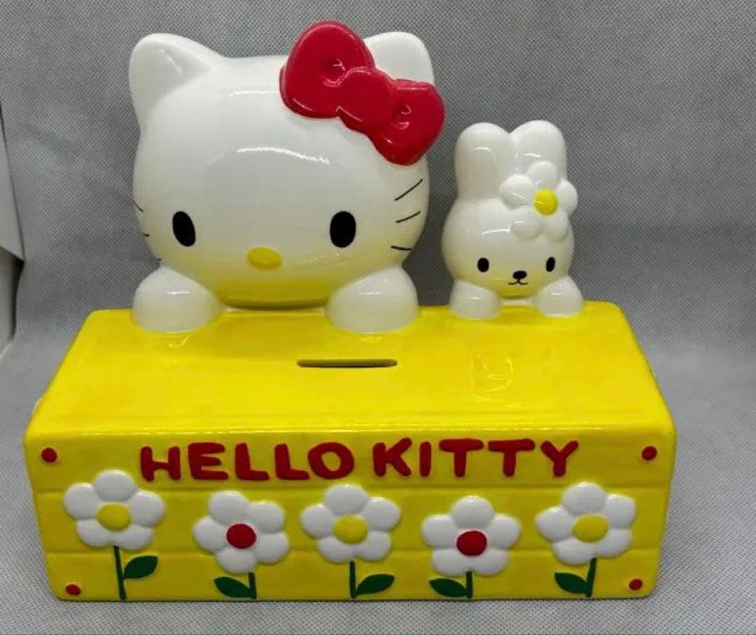 希少　1999年製　サンリオ ハローキティ 陶器 XL 貯金箱　17✖️21cm