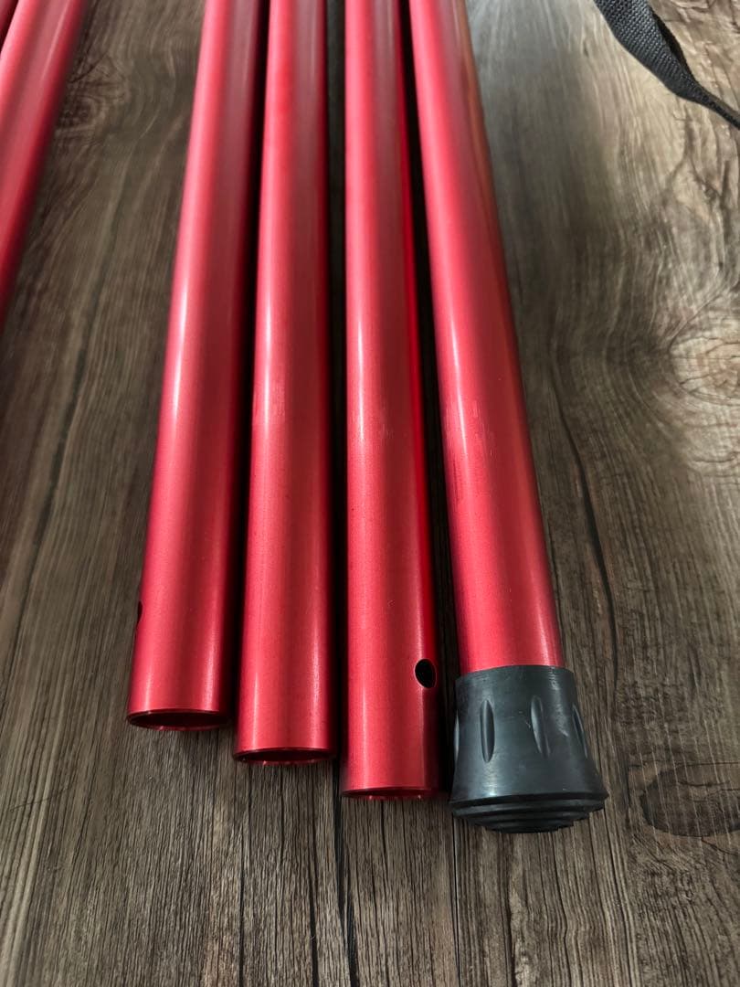 2本セット スノーピーク ウィングポール 240cm レッド 収納ケース付