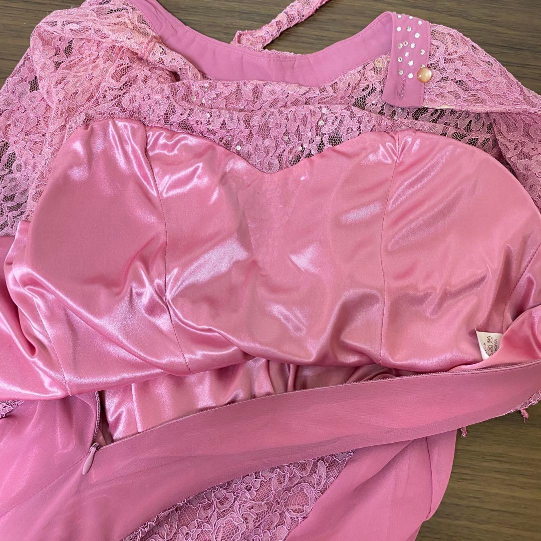 訳あり美品 社交ダンス ドレス ロングワンピース 派手 レース
