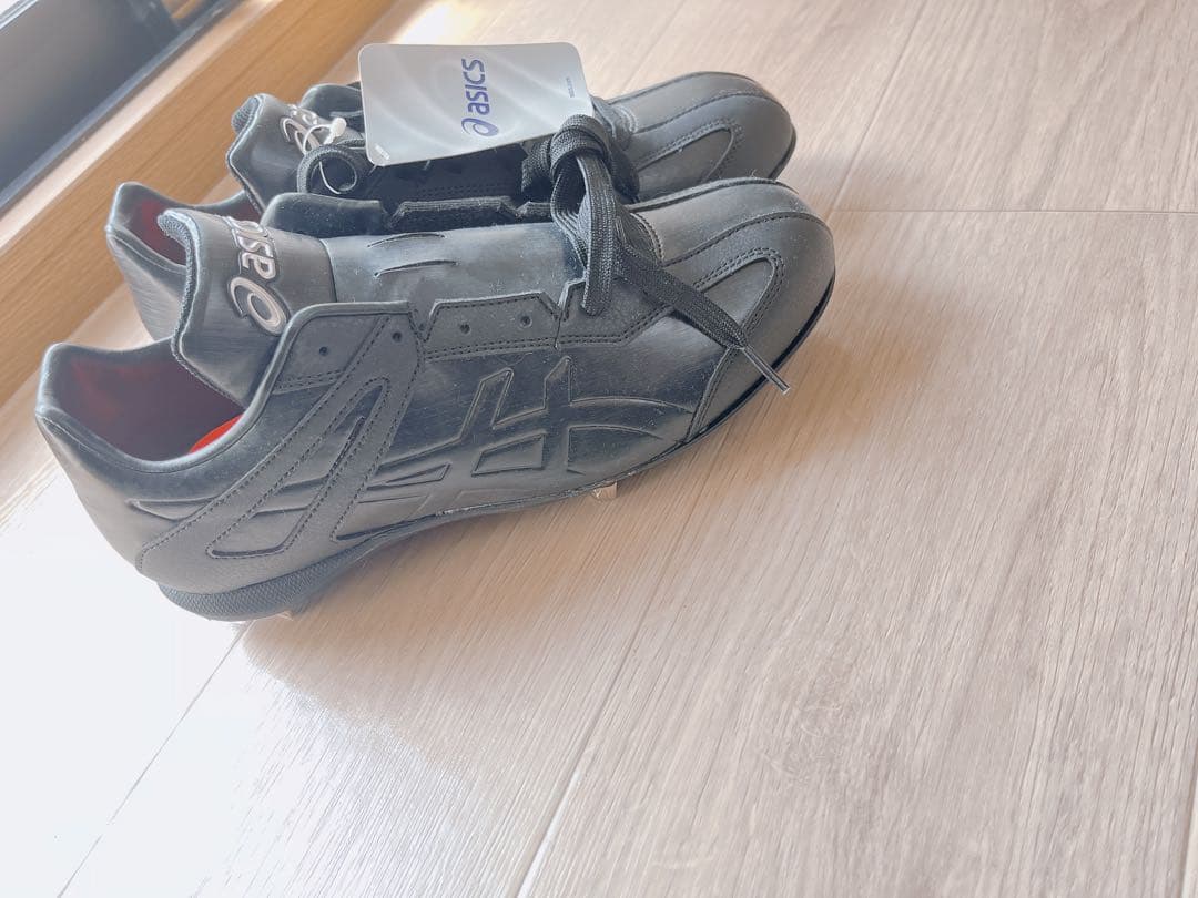 【新品】スパイクシューズ ブラック asics 野球 ソフトボール 未使用 靴