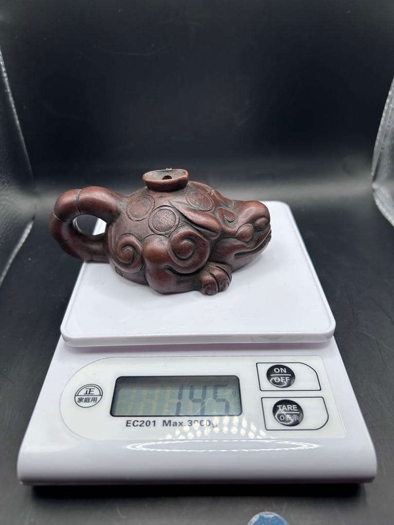 【稀少・19世紀】中国古玩 釉薬石器 カエル 水差し 海外オークション実績あり