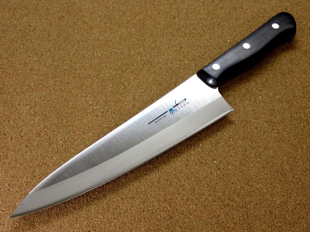 関の刃物 スジ牛刀 200mm クロムモリブデン 肉切り 両刃 万能包丁 洋包丁