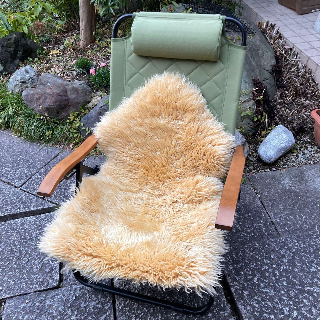 ムートン チェアカバー 2枚 キャンプ アウトドア ファー シープ レザー ラグ