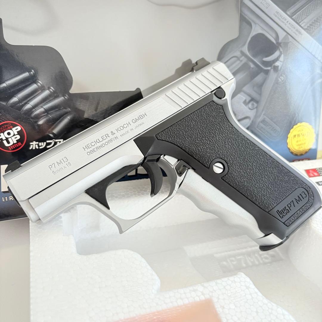 H&K P7M13 エアコッキング新品（シルバーカスタマイズ）10歳以上用