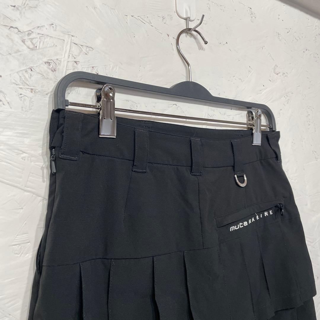 ゴルフウェア【muta MARINE】バックプリーツミニスカート　黒　3