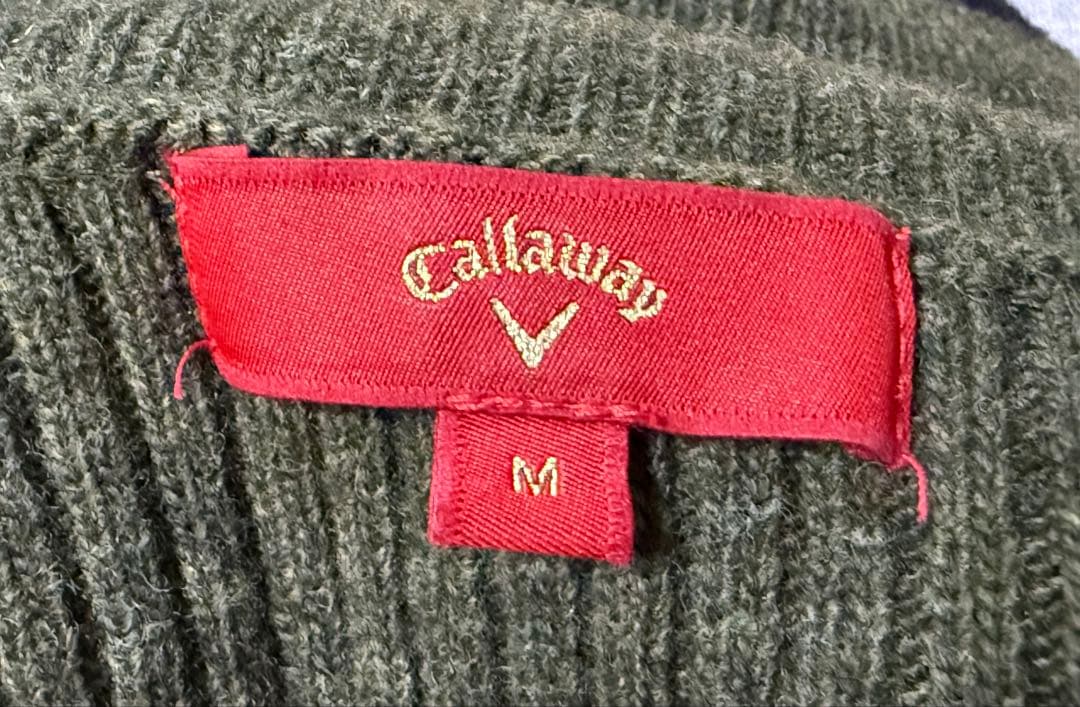 Callaway グリーン タートルネック ニットベスト M