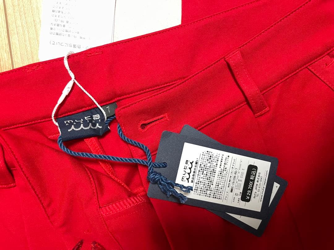 muta 赤 ゴルフパンツ 新品タグ付き