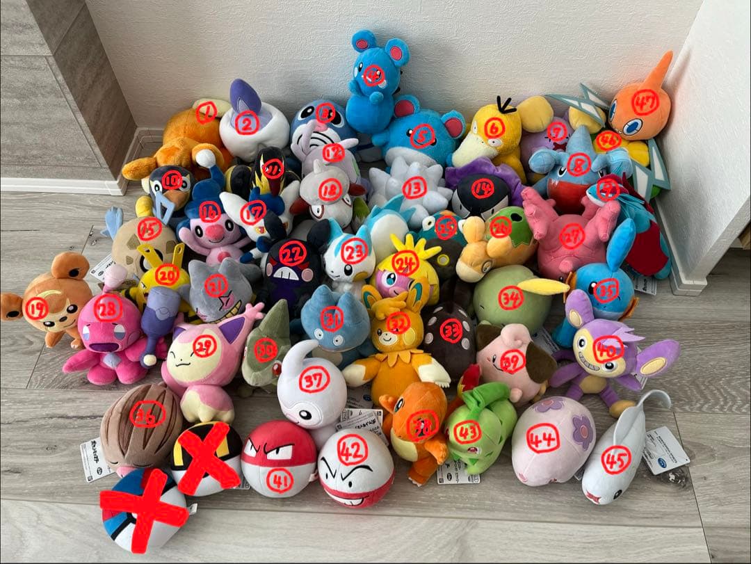 【タグ付き！】ポケモン ぬいぐるみ まとめ売り 47体セット