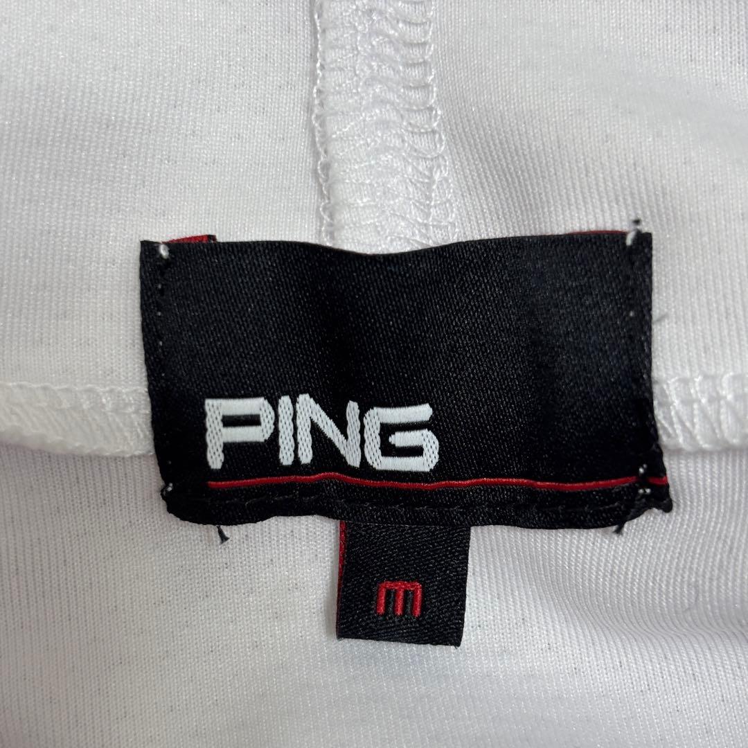 ★美品★ PING ゴルフウェア フード付き Tシャツ パーカー M ホワイト