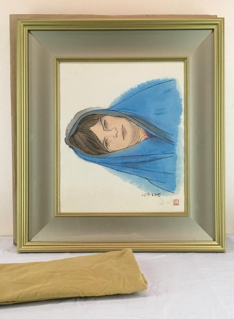 石版画！[平山郁夫・シリアの女性・自筆署名]／リトグラフ額装