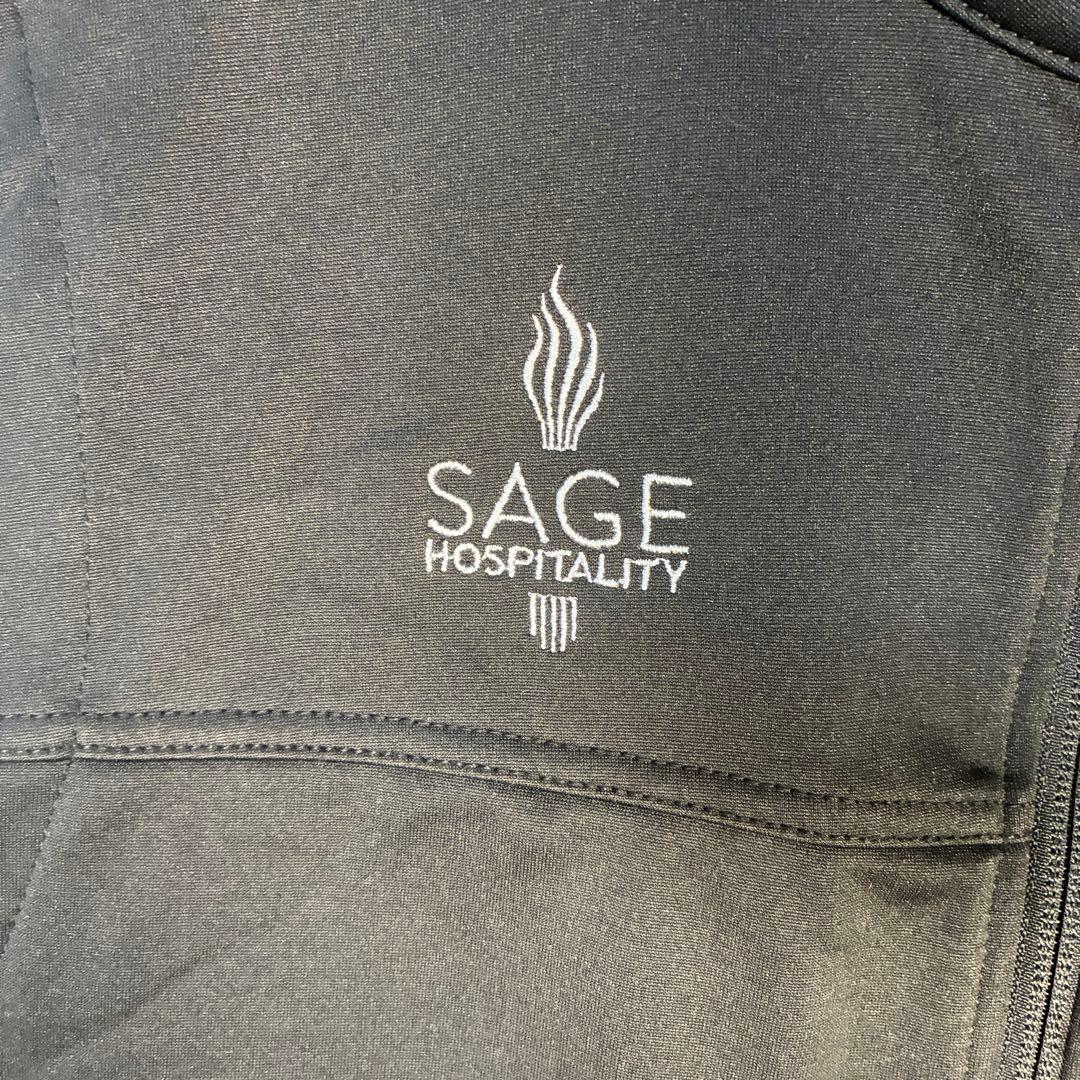 【USA古着】ノースフェイスシェルベストL相当企業モノブランド刺繍ドローSAGE