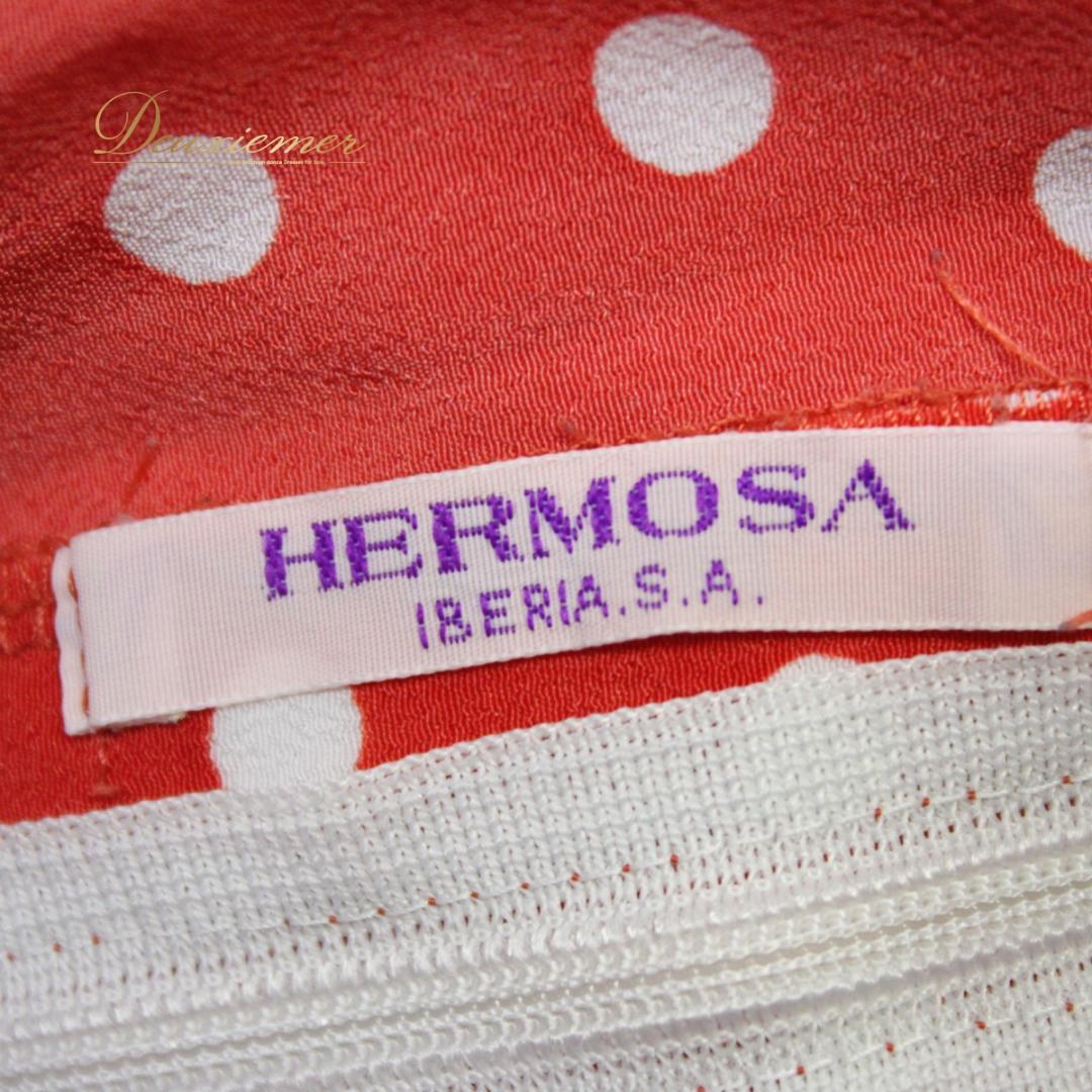 【美品 フラメンコ衣装】ファルダ HERMOSA IBERIA 朱色 白 水玉