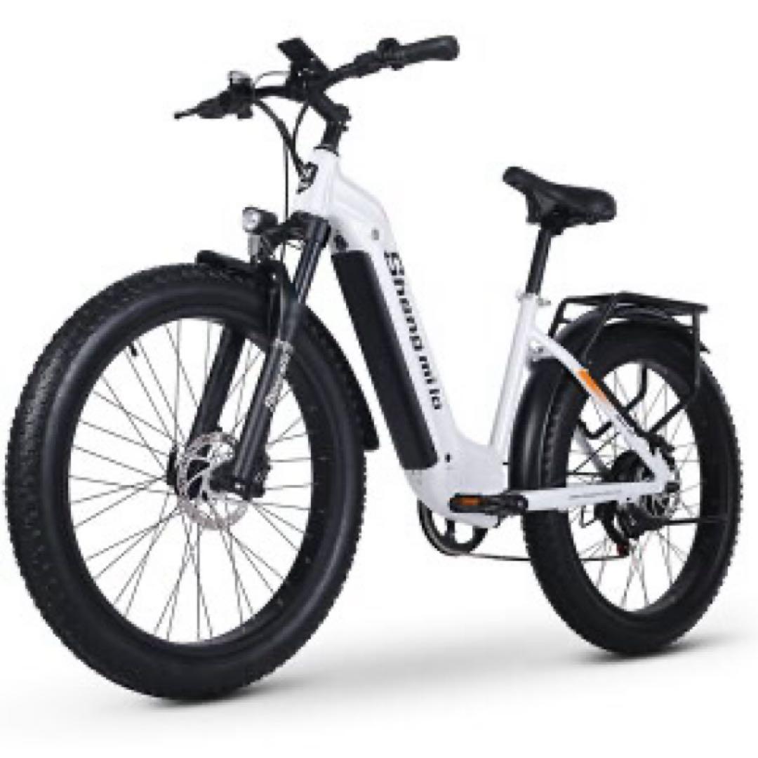 電動アシスト自転車 ホワイト ファットバイク