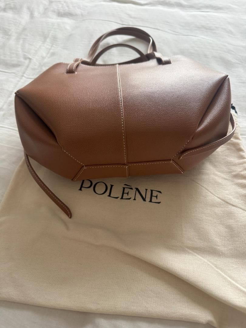 POLÈNE Cyme Mini ブラウンレザー トートバッグ