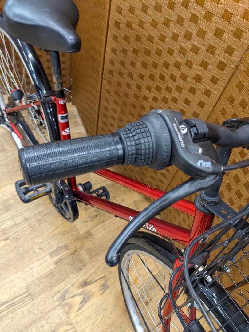 U070 普通自転車　27インチ 6段変速 レッド