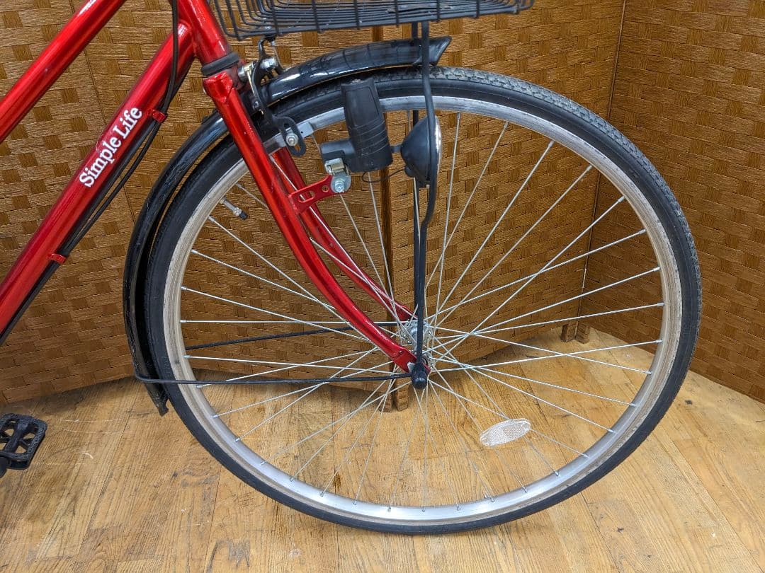 U070 普通自転車　27インチ 6段変速 レッド
