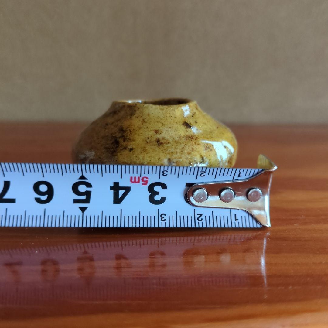 陶器製小花瓶 木箱付き　褐釉小壷