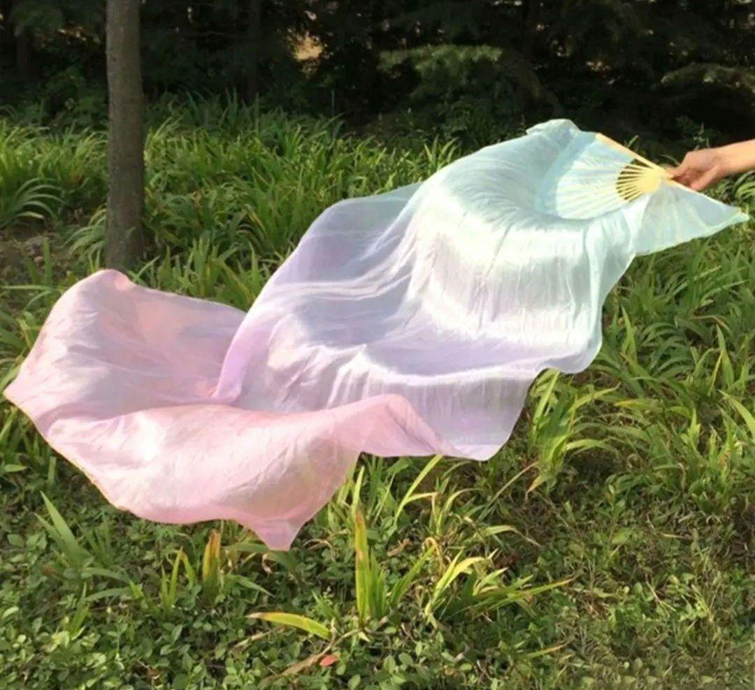天女 100%シルク ファンベール ベリーダンス 衣装 扇子 Fan Veil