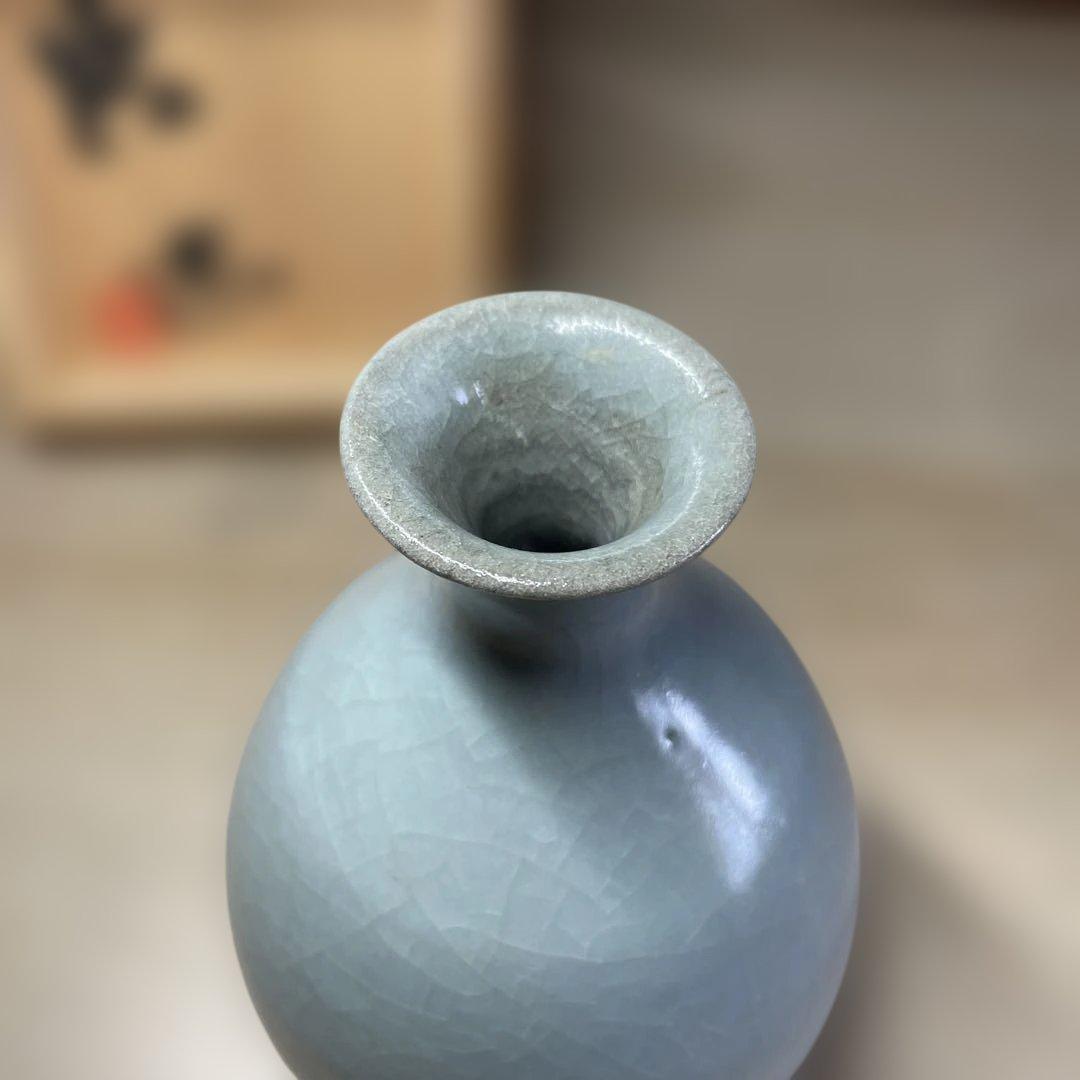 人間国宝　中島宏　青磁徳利　共箱