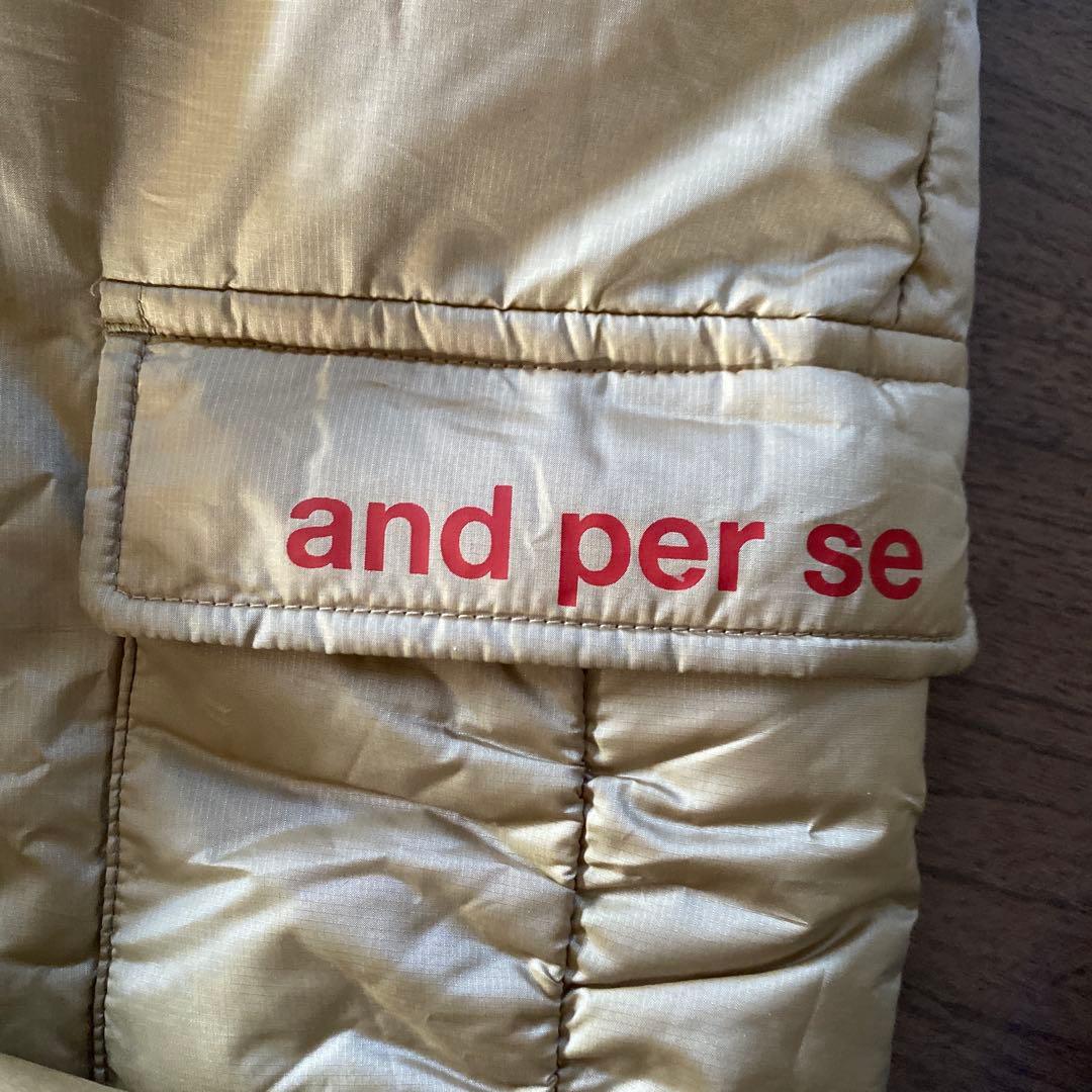 and per se 中綿パンツ ゴールドベージュ