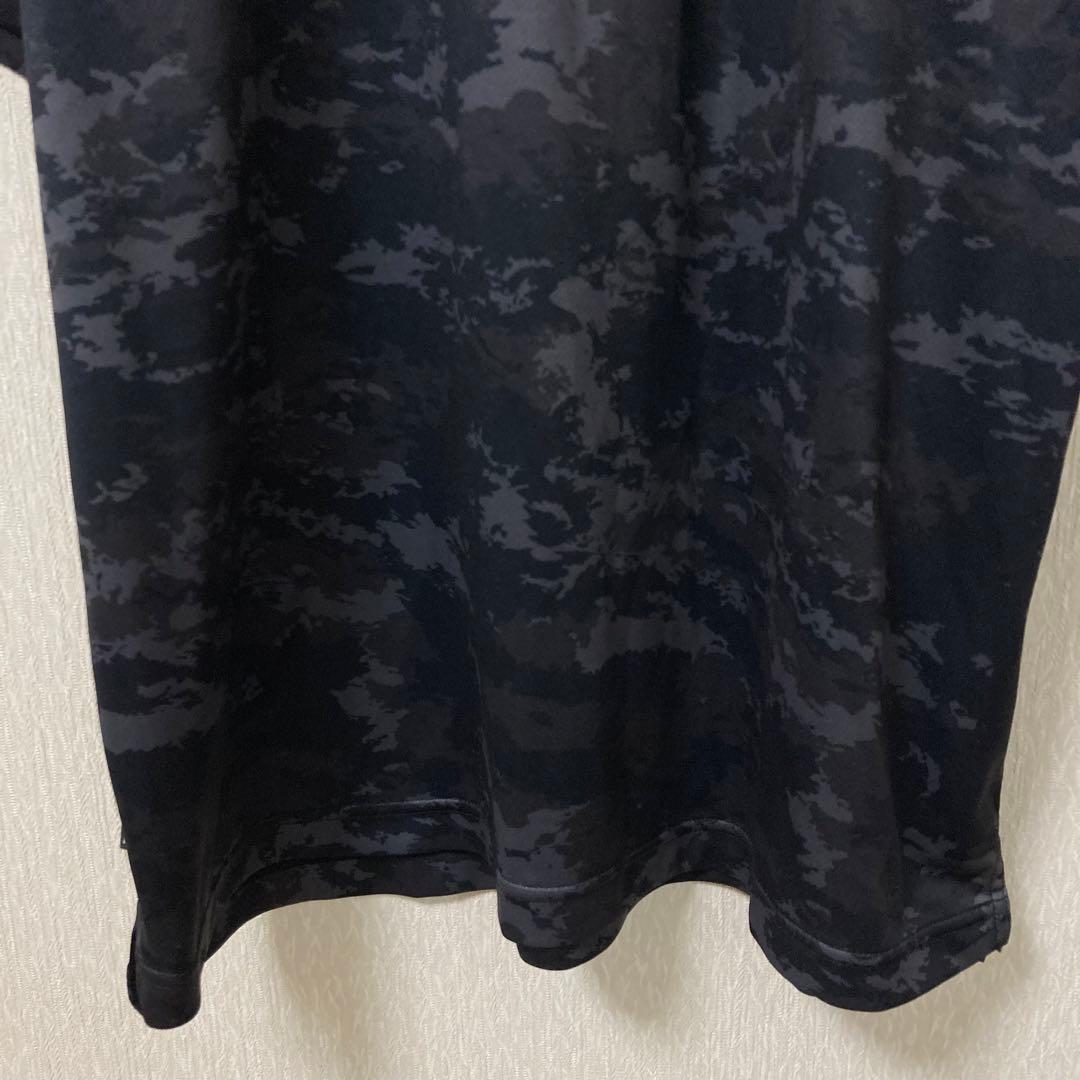 【美品】SY32 ポロシャツ カモ 切替 大きいサイズ 速乾 ブラック XXL