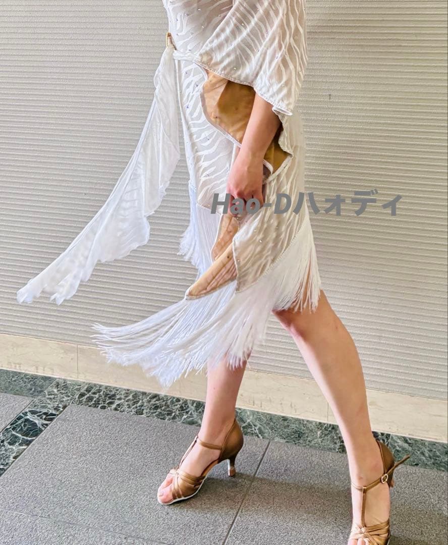 新品同様★ラテンドレス★ワンピース★フリーサイズ★社交ダンス★フリンジ ★競技会