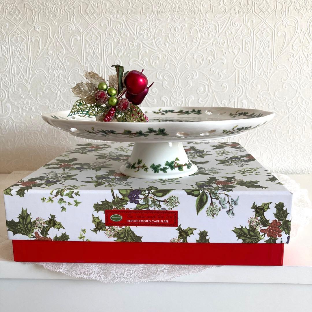 【大幅お値下げ】ポートメリオン ケーキスタンド クリスマス ひいらぎとアイビー