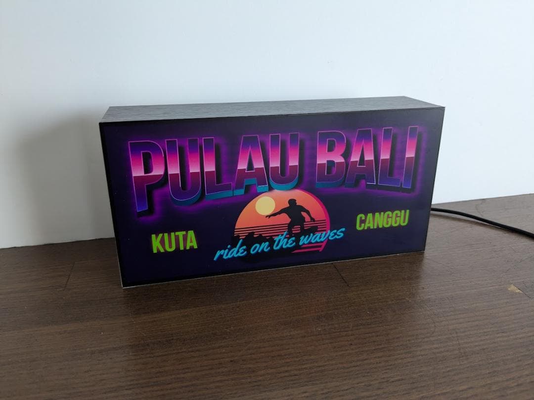 バリ バリ島 クタ チャングー サーフィン 証明 看板 置物 雑貨 ライトBOX