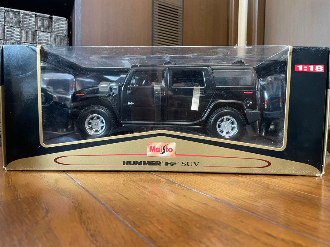 【未展示・美品】マイスト 1/18 ハマー H2 SUV ブラック（外箱あり）