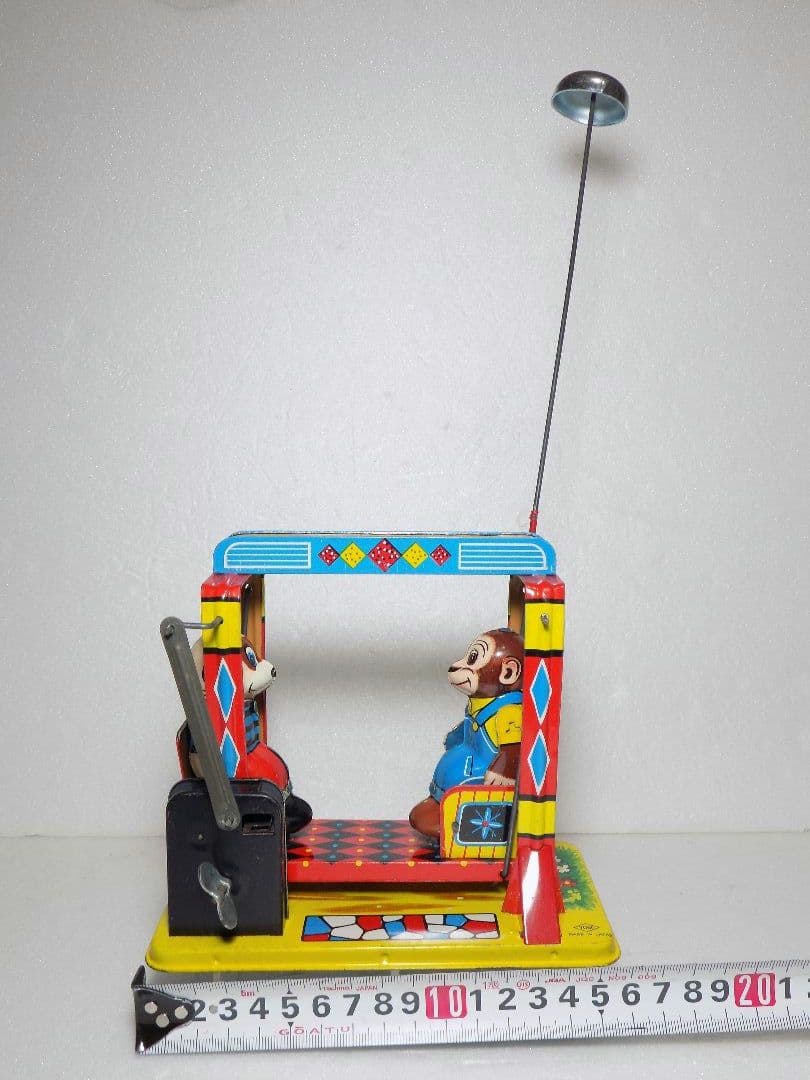 希少米屋ブリキ　ゼンマイ【PLAYFUL ANIMAL SWING】動作品