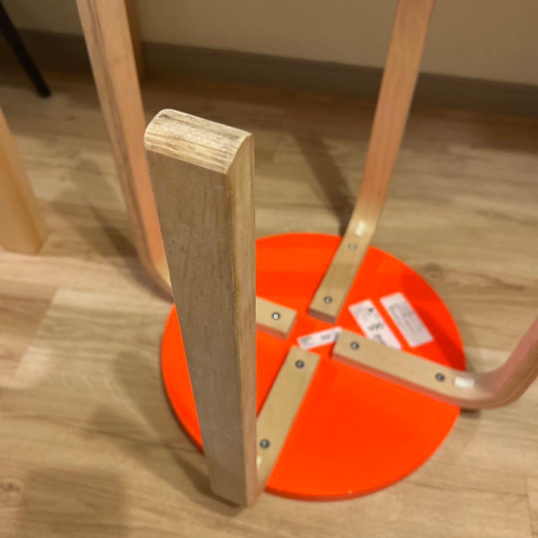 廃盤　イケア　超希少　蛍光色　オレンジ　スツール　IKEA 椅子　チェア　家具