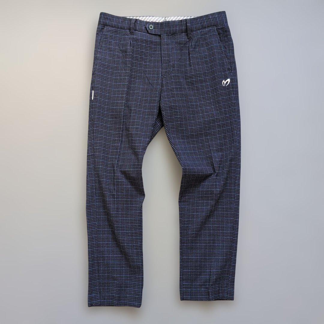 【美品】マスターバニーエディションゴルフ　千鳥織りチェック柄　ネイビー　M